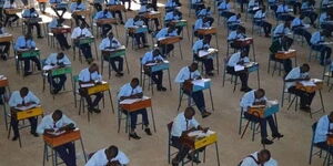 Students sit for a Kenya Certificate of Secondary Examination (KCSE) exam