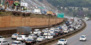 File photo of vehicles on Thika Super Highway
