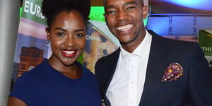 Switch TV host Joyce Omondi (left) and her husband Waihiga Mwaura.