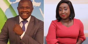 TV 47 outgoing CEO Eugene Anagwe (left) and News Anchor Leah Ngari.
