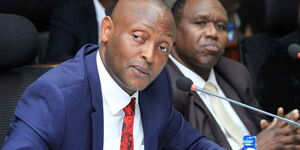 Taita Taveta Governor Granton Samboja speaking before the Senate's Committee on County Public Accounts and Investments on August 28, 2018.