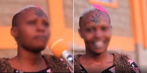 Root's party presidential aspirant, George Wajackoyah's supporter spotted with a bhang leaf tattoo on her forehead. 