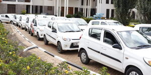 Vehicles belonging to taxi operators who met Deputy President William Ruto at his Karen residence on October 2, 2020.