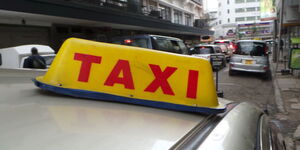 Taxis pictured on a street in Nairobi.