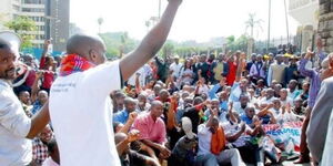 Teachers at a past demonstration in Nairobi County.