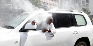 Saboti MP Caleb Amisi when he was teargassed in his vehicle in 2017.