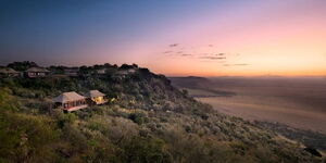 Tents at the Angara Mara Lodge overlooking the Maasai Mara.