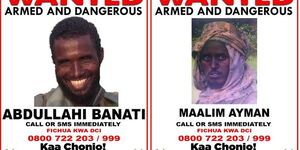 Two suspects linked by Directorate of Criminal of Investigations to Lamu attack on Friday January 13, 2023