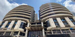 A side-view of the Mirage building in Westlands, Nairobi County.