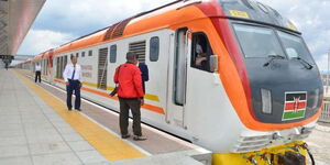 The Standard Gauge Railway (SGR) train readies for takeoff.