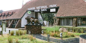 The main gate at the Nairobi National Park.