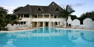 The outside view of Msambweni Beach House in Kenya