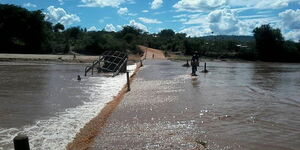 Undated image of a section of the Thwake river in Makueni County.