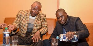 Nairobi Senator Johnson Sakaja and Westlands Member of Parliament Tim Wanyonyi, on Friday, April 22, 2022.