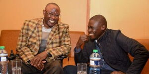 Nairobi Senator Johnson Sakaja and Westlands Member of Parliament Tim Wanyonyi, on Friday, April 22, 2022.