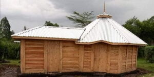 A photo timbre house built at the cost of Ksh800,000.