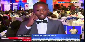 KTN News Presenter Timothy Otieno providing coverage of a past event in Nairobi