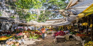 A man strolls through a section of Toi market in Nairobi before the fire incident.