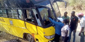 Tot High School bus that was attacked by bandits on Thursday, February 17, 2022.
