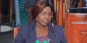 Tourism CS Peninah Malonza during vetting in Parliament on October 19, 2022.
