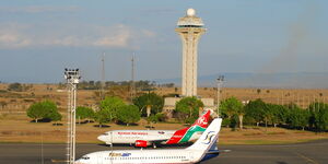 A file Image of the Air Traffic Control tower at the Jomo Kenyatta International Airport. 