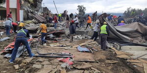 Traders comb through rubble in Nakuru after 300 businesses were demolished on Sunday, October 11, 2020.