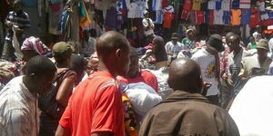 Traders pictured in Gikomba Market, Nairobi.
