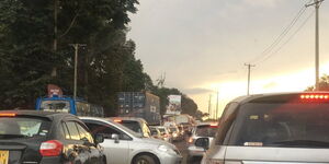 Traffic jam on Waiyaki Way.