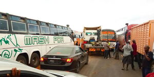 Travellers were stranded at Mtito Andei after an accident at Tsavo on April 22, 2022.