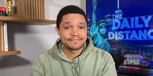 Comedian Trevor Noah pictured during a past episode of The Daily Show which airs on US television network Comedy Central