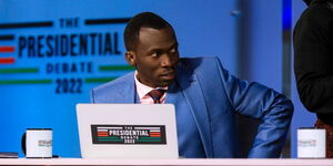 Citizen TV anchor Trevor Ombija moderating the Deputy Presidential Debate panel on Tuesday July 19, 2022