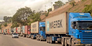 Trucks along the Northern Corridor highway from Mombasa to Malaba