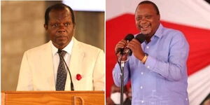 Former Cabinet Secretary Raphael Tuju and Kenya's fourth President Uhuru Kenyatta