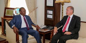 President Uhuru Kenyatta and Turkish President Recep Tayyip Erdoğan during three-day visit to Kenya.