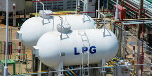 Two LPG horizontal storage tanks