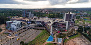 Aerial view of Two Rivers mall located near Ruaka area in Nairobi