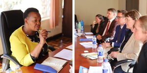 UDA Secretary-General Veronica Maina and a member of the Exploratory Mission for Election MonitoringEU m (1).jpg