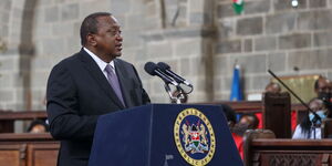 President Uhuru Kenyatta speaks at the launch of the Microsoft Africa Development Centre (ADC) on March 24, 2022