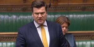UK Minister for the Armed Forces James Heappey speaking in the House of Commons in August 2019.
