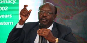 Former UNCTAD Secretary-General Mukhisa Kituyi speaking during a past forum