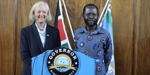 US Ambassador to Kenya Meg Whitman and Kisumu Governor Anyang' Nyongo on Tuesday, August 30, 2022..jpg