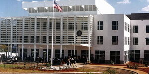 An undated image of the entrance to the US Embassy in Gigiri, Nairobi. 