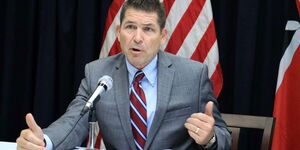 US. Ambassador to Kenya Kyle McCarter during a past press briefing at the US Embassy, Nairobi on May 2, 2019.
