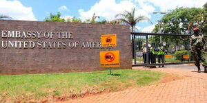 A file image of the entrance to the Embassy of the United States of America in Kenya. 