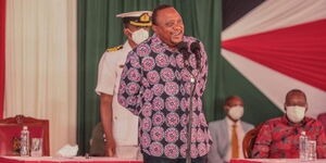 President Uhuru Kenyatta delivering his speech at the Sagana State Lodge in Nyeri on Saturday, January 30.