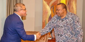Former President Uhuru Kenyatta meeting with COP26 president Alok Sharma.