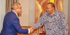 Former President Uhuru Kenyatta meeting with COP26 president Alok Sharma.