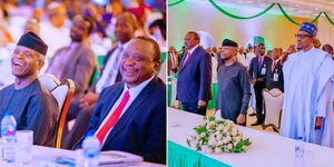 A collage image of former President Uhuru Kenyatta together with Nigerian government officials on October 17, 2022.