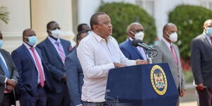 President Uhuru Kenyatta addressing the nation from State House on Friday, March 12.