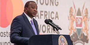 President Uhuru Kenyatta speaking at a past event 